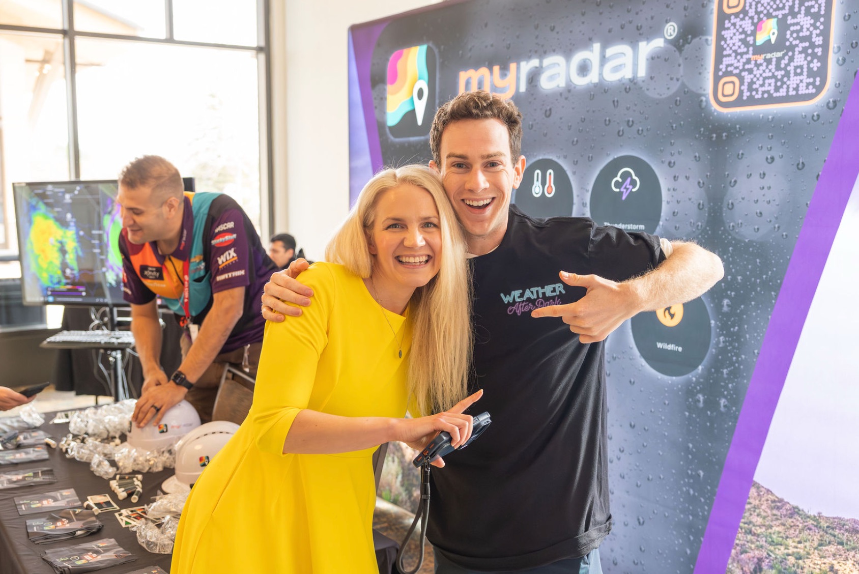 Jennifer Watson and Matthew Capucci celebrating Weather After Dark